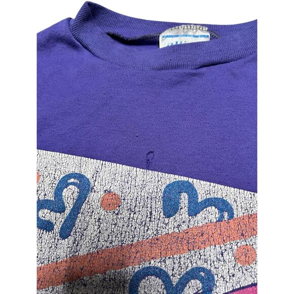 Vintage 80s NORFIN Troll Purple/Pink T-Shirt - Graphic Tee Retro Cartoon - M - Picture 5 of 12